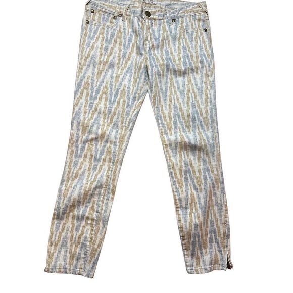 Free People Ankle Pant Jean Ikat Print Cropped Skinny Women’s Sz 29 - Picture 9 of 12